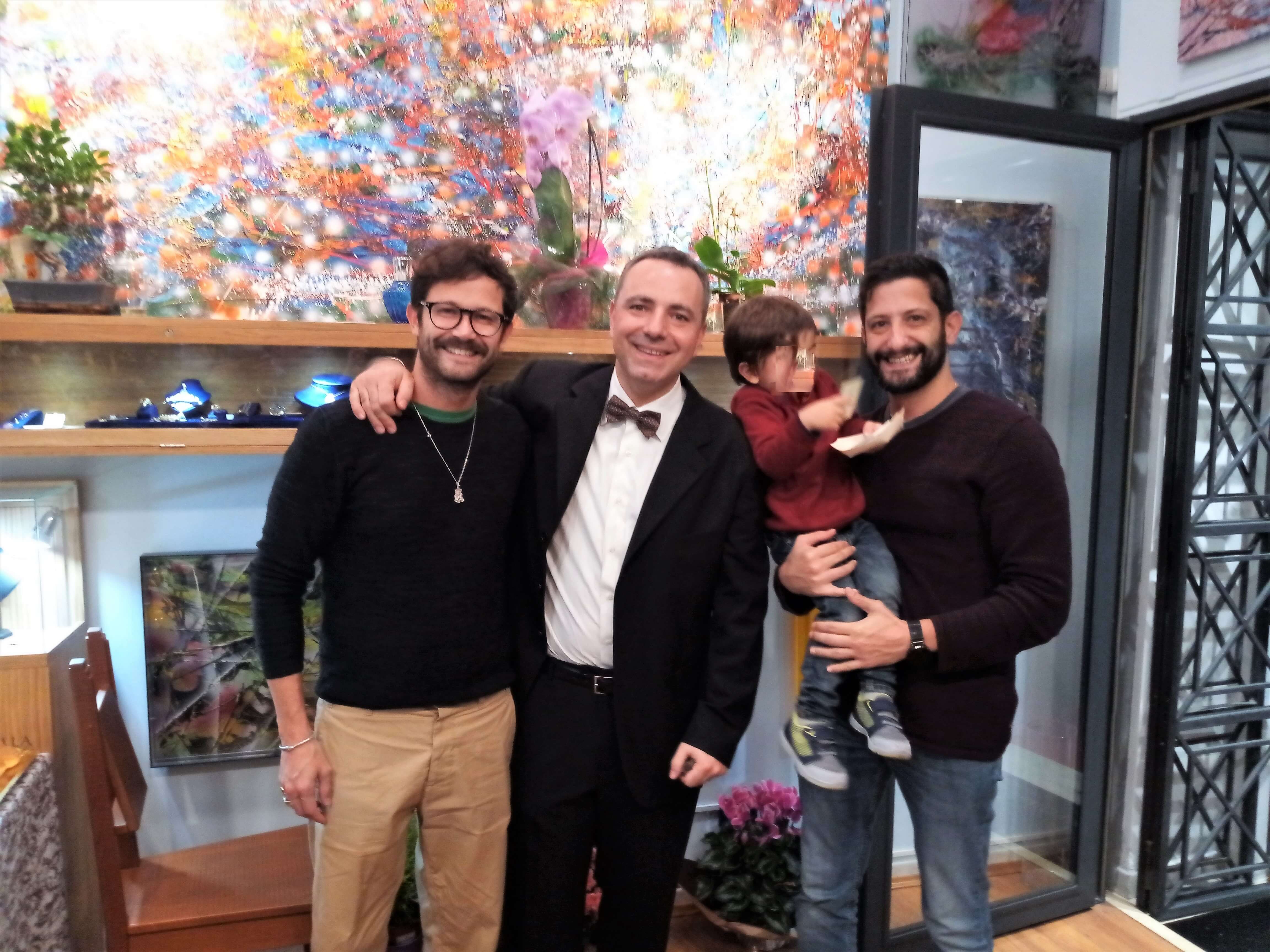 Gino's sons at the opening of my art Studio.