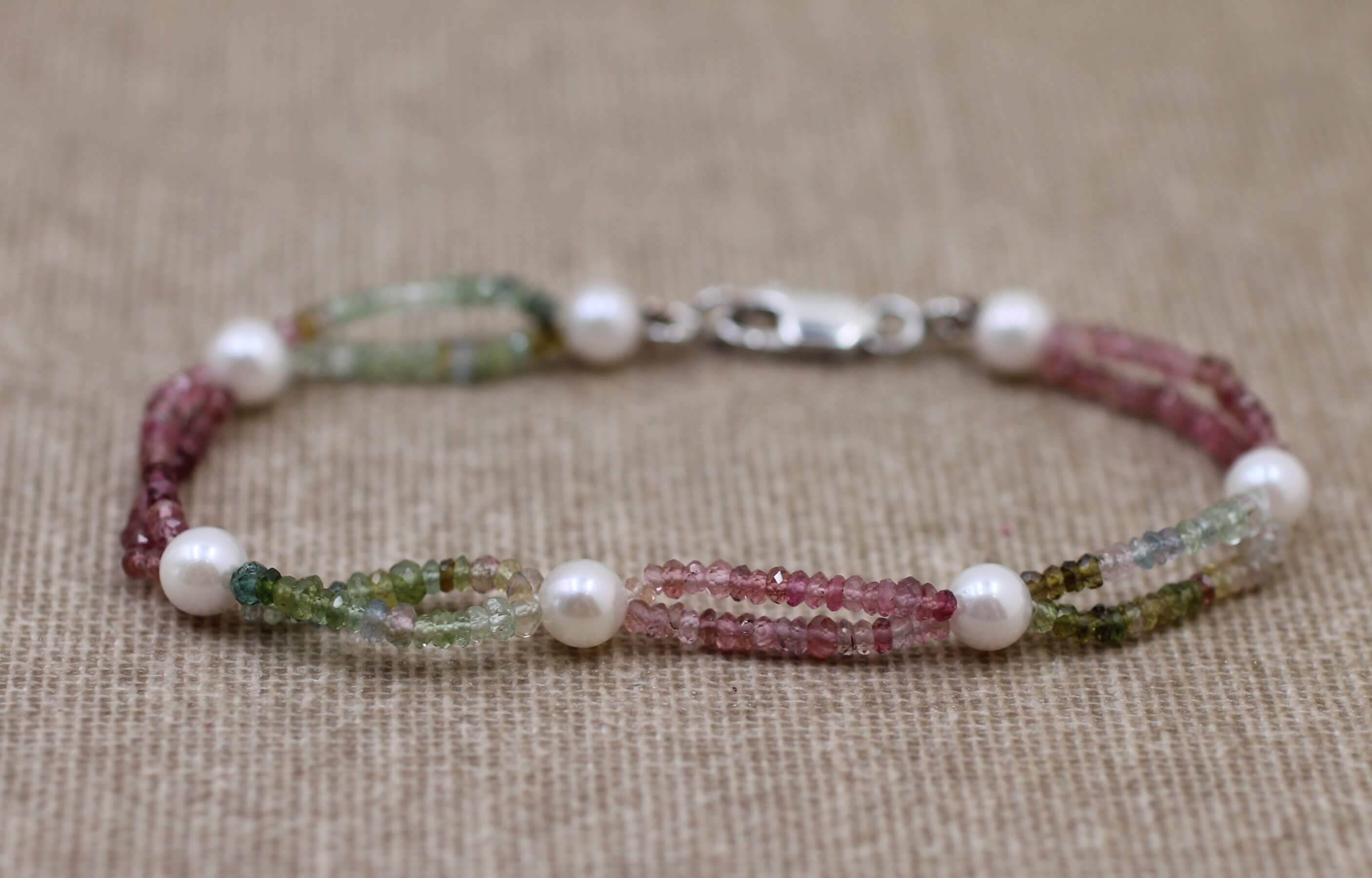 Tourmaline and Japanese Pearls Bracelet